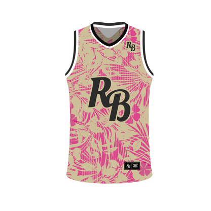 DESERT BLOOM BASKETBALL VEST - BEIGE & PINK