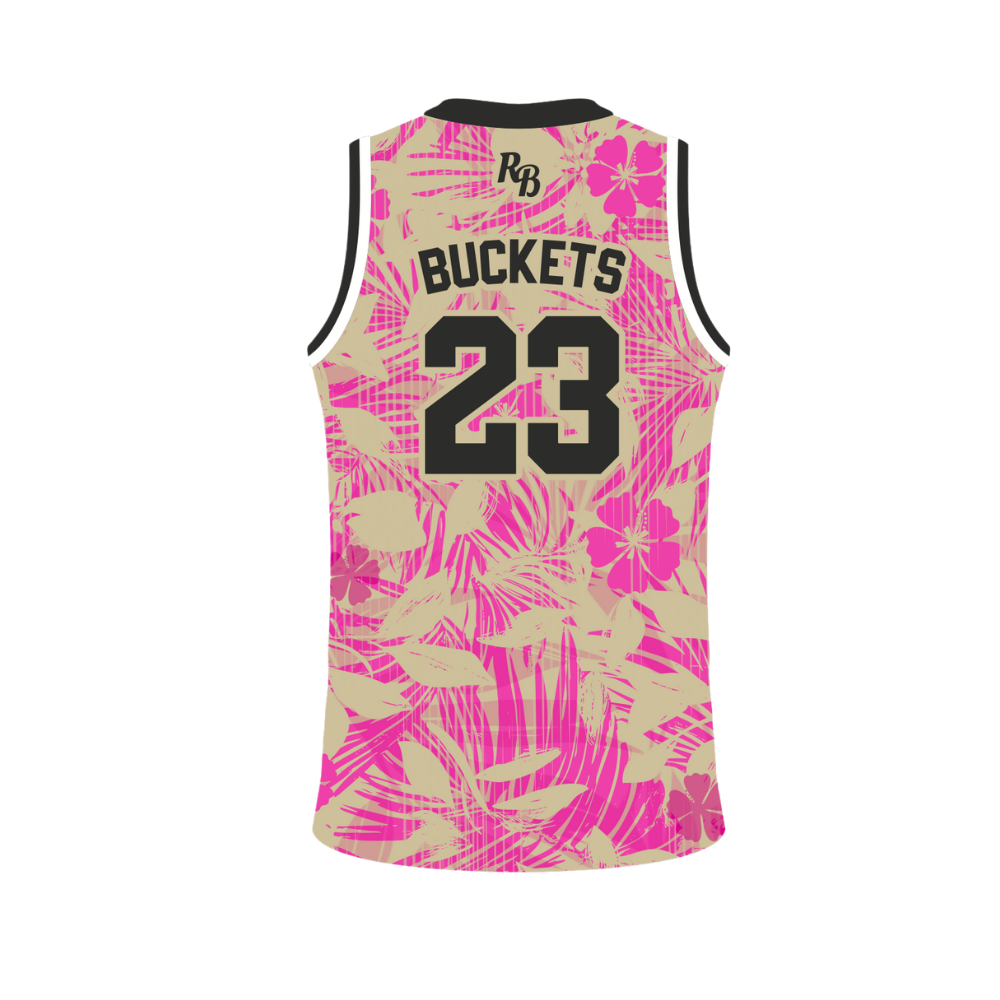 DESERT BLOOM BASKETBALL VEST - BEIGE & PINK