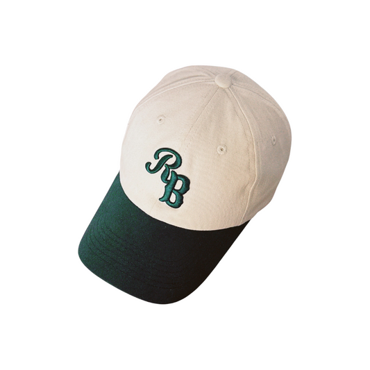 RB GREEN BASEBALL CAP - GREEN & CREAM