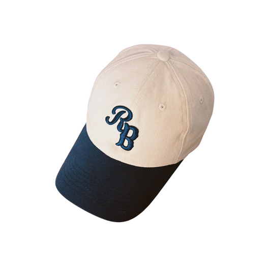 RB NAVY BASEBALL CAPS - NAVY & CREAM