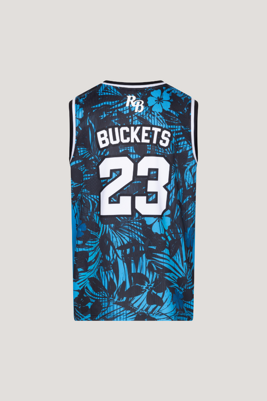 MIDNIGHT WAVES BASKETBALL VEST - BLACK & BLUE
