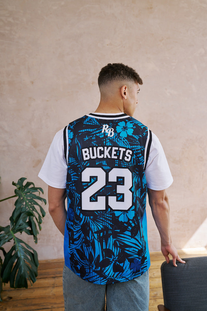 MIDNIGHT WAVES BASKETBALL VEST - BLACK & BLUE